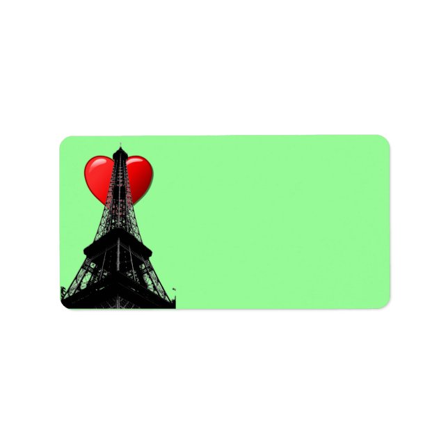 Liebe Paris-Adressetikett Adressaufkleber (Vorne)