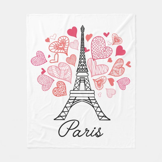 Liebe Paris, Frankreich Fleecedecke (Vorderseite)