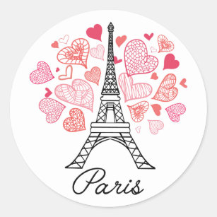 Liebe Paris-Frankreich Runder Aufkleber