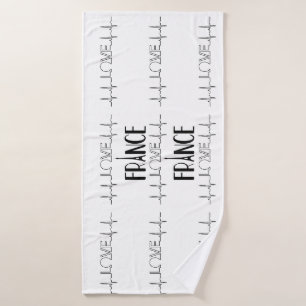 Liebe Paris Frankreich Schwarz-weiß Bath Mat Badehandtuch