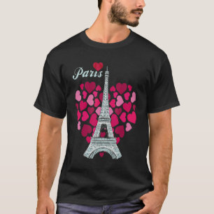 Liebe Paris Heart Eiffel Tower Souvenir Frankreich T-Shirt
