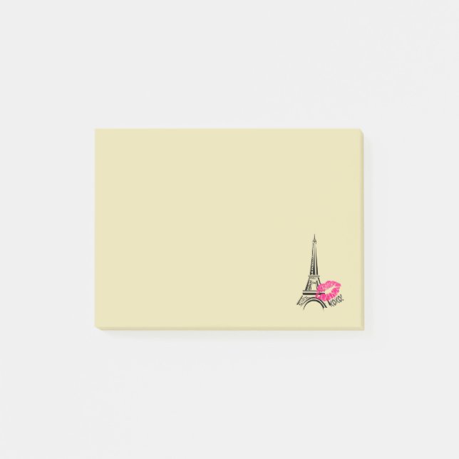 Liebe Paris mit der Illustration des Eiffelturms Post-it Klebezettel (Vorderseite)