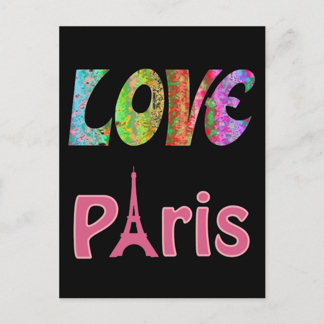 Liebe Paris Postcard Postkarte (Vorderseite)