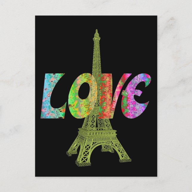 Liebe Paris Postcard Postkarte (Vorderseite)