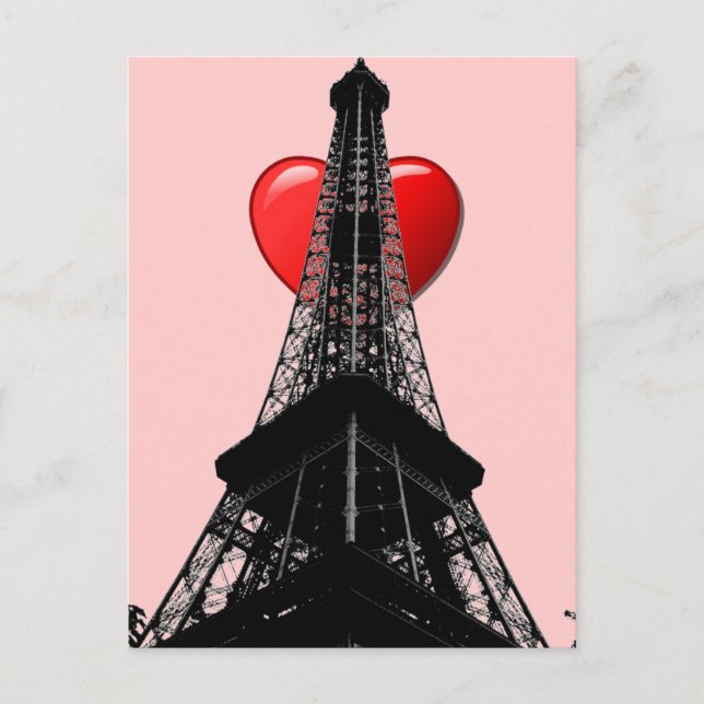 Liebe Paris Postcard Postkarte (Vorderseite)