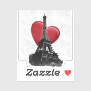 Liebe Paris Red Heart Eiffel Tower Aufkleber