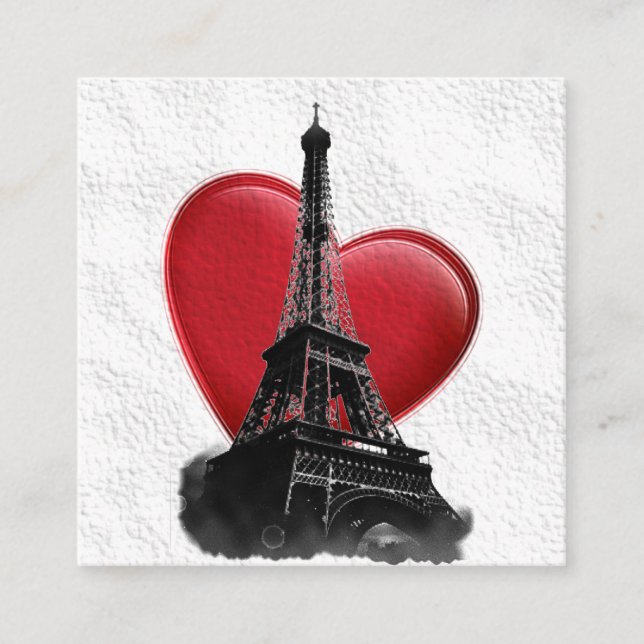 Liebe Paris Red Heart Eiffel Tower Begleitkarte (Vorderseite)