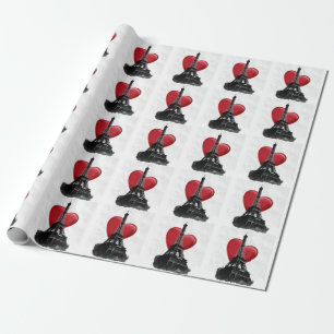 Liebe Paris Rotes Herz Eiffelturm Geschenkpapier