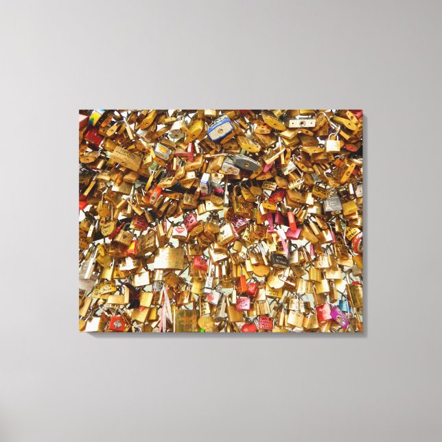 Liebe Paris - Vorhängeschlösser 3 Leinwanddruck (Vorderseite)