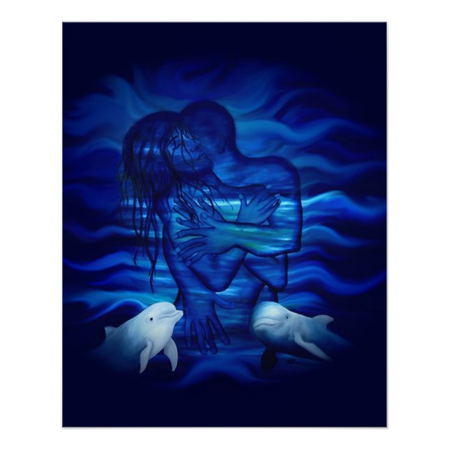 Liebe, Passionsakt - Paar mit Dolphin Poster (Vorderseite)