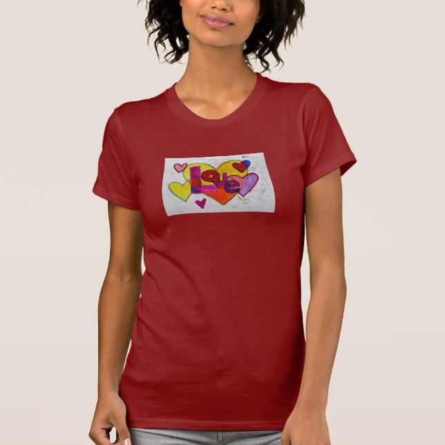 Liebe Patchwork Herz Glitzer Inspiration Shirts (Vorderseite)