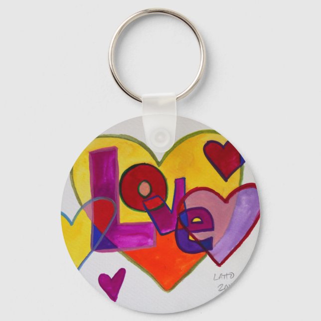 Liebe Patchwork Herzklopfen Schlüsselanhänger Wass (Vorderseite)