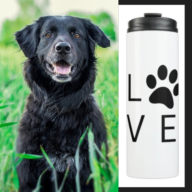 Liebe Paw Black Thermosbecher (Von Creator hochgeladen)