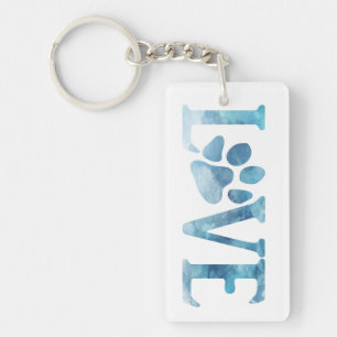 Liebe Paw Blue Schlüsselanhänger
