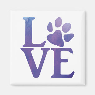 Liebe Paw Classic Lila Magnet
