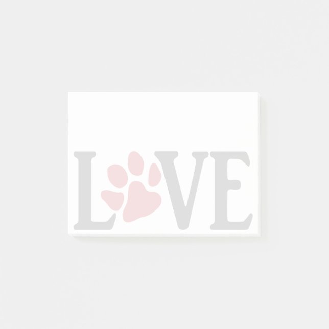 Liebe Paw Post-it Klebezettel (Vorderseite)