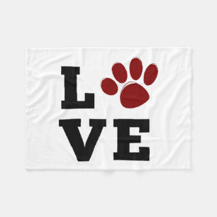 Liebe Paw Print Animal Lover Dog Lover Fleecedecke