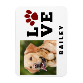 Liebe Paw Print Animal Lover Dog Lover Foto Magnet