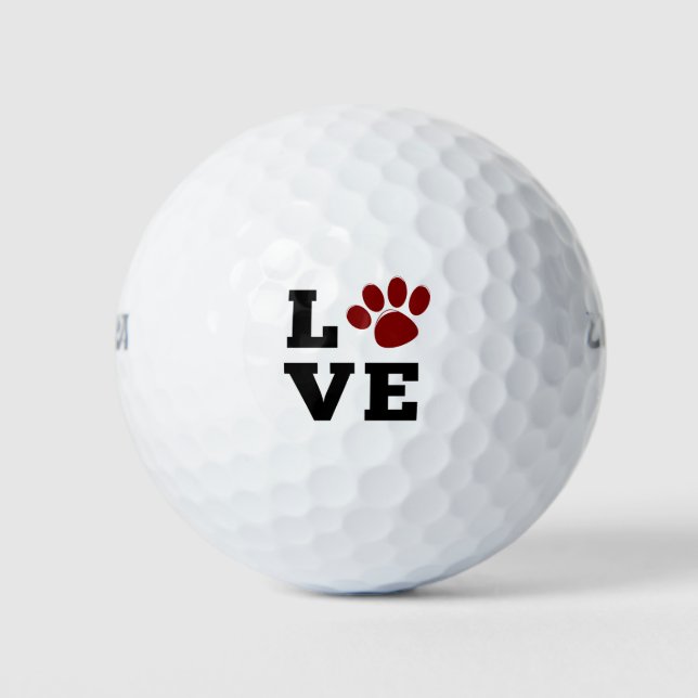 Liebe Paw Print Animal Lover Dog Lover Golfball (Vorderseite)
