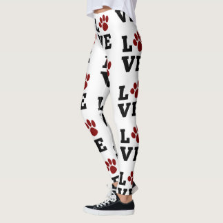 Liebe Paw Print Animal Lover Dog Lover Leggings