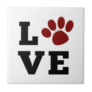 Liebe Paw Print Animal Lover Hund Lover Fliese