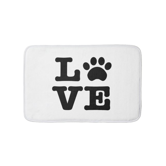 Liebe Paw Print Bath Mat Badematte (Vorderseite)