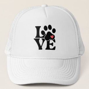 LIEBE Paw Print Dog Lover Hat Truckerkappe
