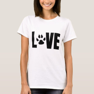 LIEBE Paw Print Fett Black Pod Lover Design T-Shirt