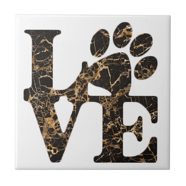Liebe Paw Print - Geschenke für Hundeliebhaber Fliese (Vorderseite)