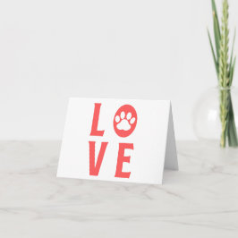 Liebe Paw Print (Katze, Hund, Haustier) PERSONALIS Karte