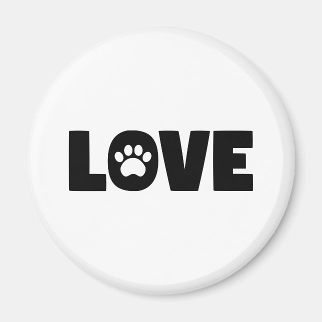 Liebe Paw Print Magnet (Vorne)
