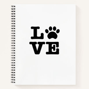 Liebe Paw Print Notizbuch
