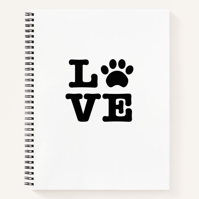 Liebe Paw Print Notizbuch (Vorderseite)