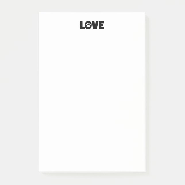 Liebe Paw Print Post-it Klebezettel (Vorderseite)