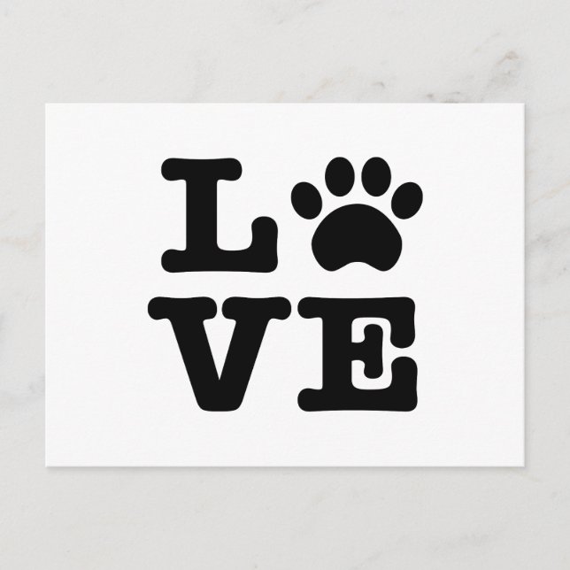 Liebe Paw Print Postcard Postkarte (Vorderseite)