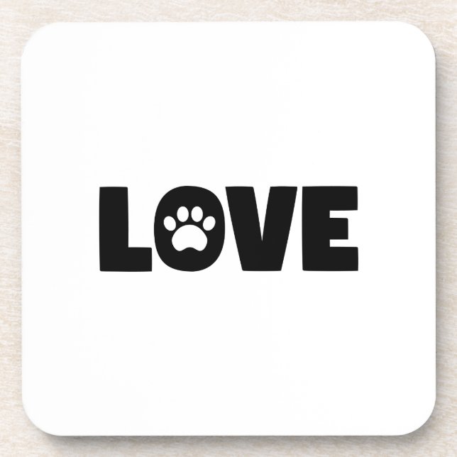 Liebe Paw Print Untersetzer (Vorderseite)
