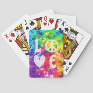 Liebe Peace Abstrakt Bright Rainbow Batik Gefärbte Spielkarten