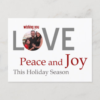LIEBE Peace and JOY - Grußkarte Feiertagspostkarte