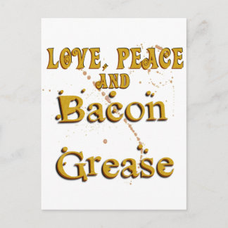 Liebe Peace & Bacon Grease Postkarte