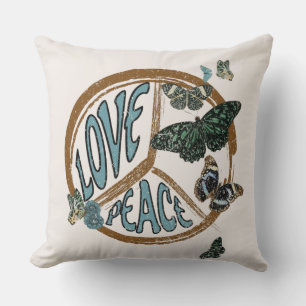 Liebe Peace Butterfets Vintag Summer Hippie Kissen