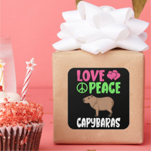 Liebe Peace Capybaras Niedlicher Tiere Capybara Lo Quadratischer Aufkleber