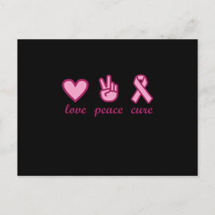 Liebe Peace Cure Brustkrebs Bewusstsein Ankündigungspostkarte