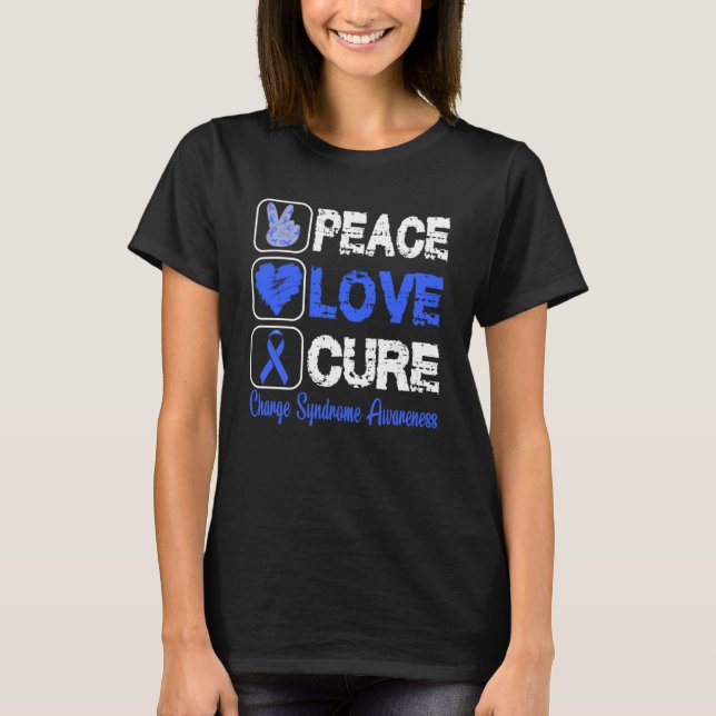LIEBE PEACE CURE CHARGE SYNDROM AWARENZ T-Shirt (Vorderseite)
