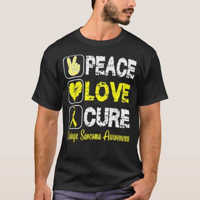 Liebe Peace Cure Ewings Sarcoma Bewusstsein T-Shirt (Vorderseite)