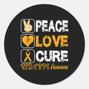 LIEBE PEACE CURE RSD CRPS AWARENZ RUNDER AUFKLEBER