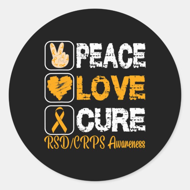 LIEBE PEACE CURE RSD CRPS AWARENZ RUNDER AUFKLEBER (Vorderseite)