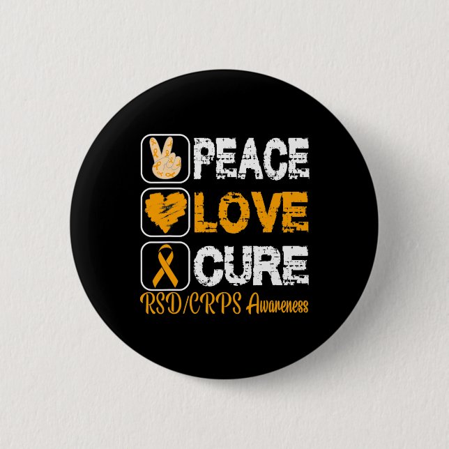 Liebe Peace Cure Rsd Crps Bewusstsein Button (Vorderseite)