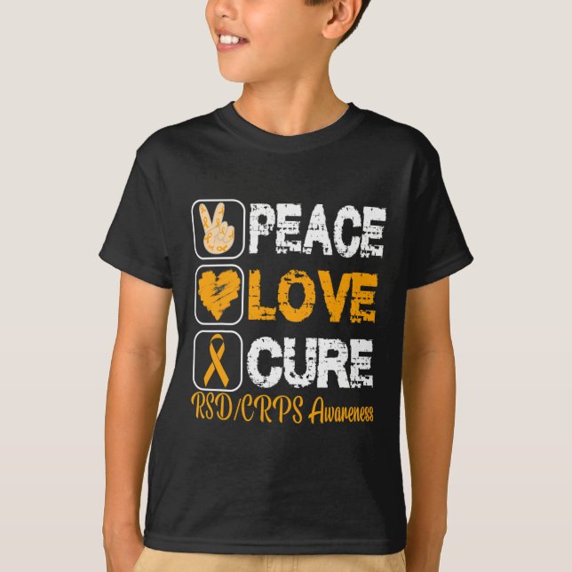 Liebe Peace Cure Rsd Crps Bewusstsein T-Shirt (Vorderseite)