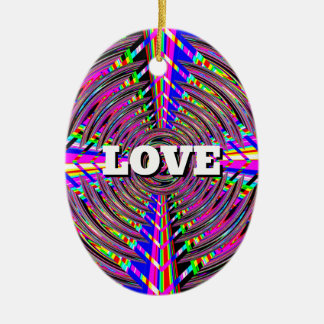 LIEBE PEACE (die Wörter ändern) Keramik Ornament