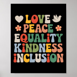 Liebe Peace Diversity Inklusion Equality Black His Poster